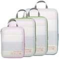 thumbnail image 1 of Cambond Compression Packing Cubes for Travel Women - 4 Pack Travel Bags Luggage Organizers Vacation Travel Essentials Compression Cubes for Travel Carry on Suitcases, White, 1 of 1