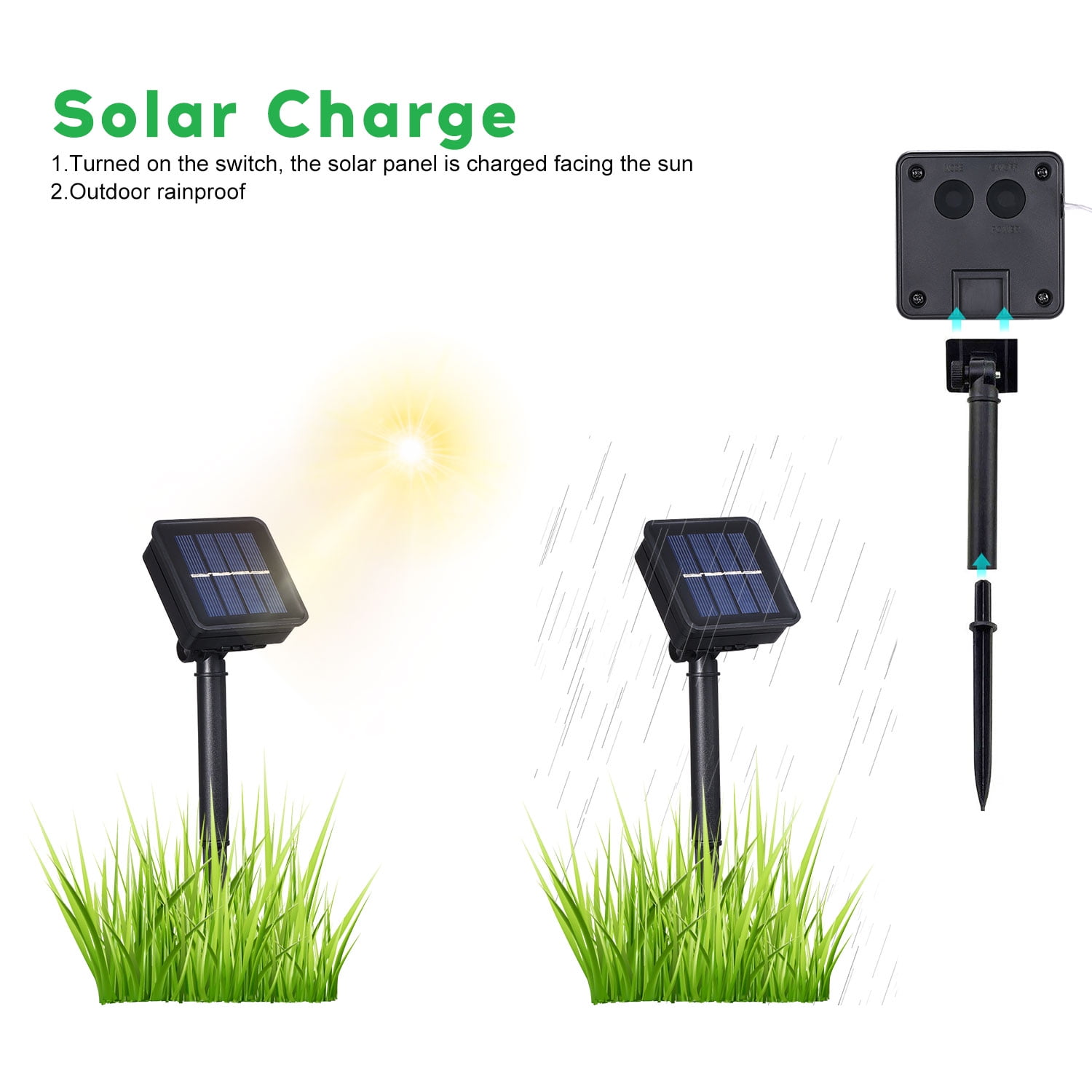 Energy Saving Solar Tube String Light 22M 200 Lamp Bead 8 Functions G7I9