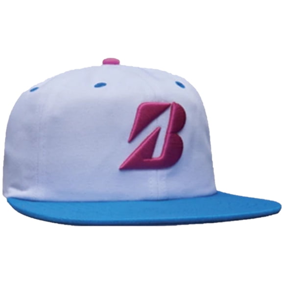 Bridgestone Time Out Flat Bill Hat (Pink/Electric Blue, Adjustable) Golf Cap 2026 NEW