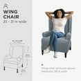 thumbnail image 5 of Zenna Home Pixel Stretch 1-Piece Wing Chair Slipcover Furniture Cover, Steel Blue, 5 of 8