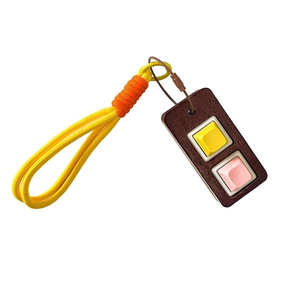 Keyboard Fidget Toy Double-Button Keyboard Clicker Fidget Toy,F-idget KeyboardKeychain,Portable Wooden Stress Relief Keychain Tactual Button for Adults ,Relieve Anxiety, Improve Focus