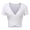 White, variant on Moocorvic Women's Sexy Deep V Neck Short Sleeve Unique Slim Fit Cross Wrap Shirts Crop Tops Going Out Tops