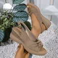 thumbnail image 5 of Mepaouo Womens Slingback Wedge Sandals Summer Beach Dressy Shoes Peep Toe Platform Slip on Sandals, 5 of 8