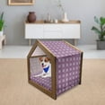 thumbnail image 3 of Orient Pet House, Moroccan Pattern with Middle Eastern Oriental Effects Old-Fashioned Design, Outdoor & Indoor Portable Dog Kennel with Pillow and Cover, 5 Sizes, Indigo Red White, by Ambesonne, 3 of 5