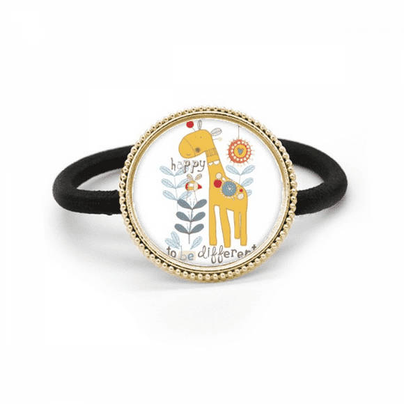 Cartoon Giraffe Yellow Aniamal Silver Metal Hair Tie And Rubber Band Headdress