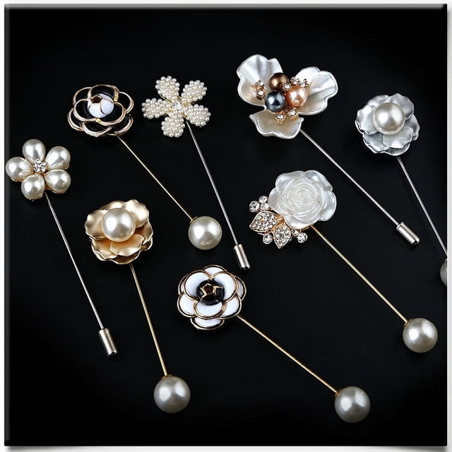 Broche de cien flores de camelia y madreselva Broche de rosa perlada Accesorios de ropa para mujer Broche de una palabra Inserto de ramillete