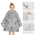 thumbnail image 6 of Halloween Spider Web Pattern Blanket Hoodies for Kids 6-13YR Oversize Wearable Blanket Hoodies for Boys Girls Teens, 6 of 7