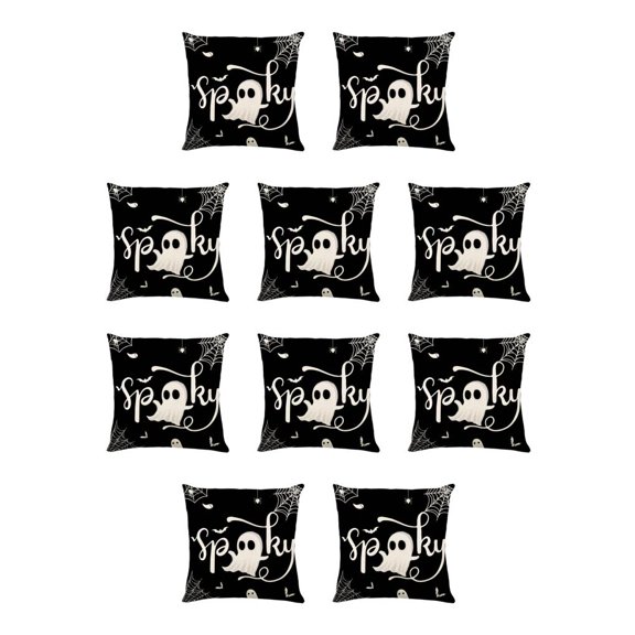Funda de cojín ecológica Bewildely de Halloween transpirables aspecto espeluznante JYM328-2 10Conjunto