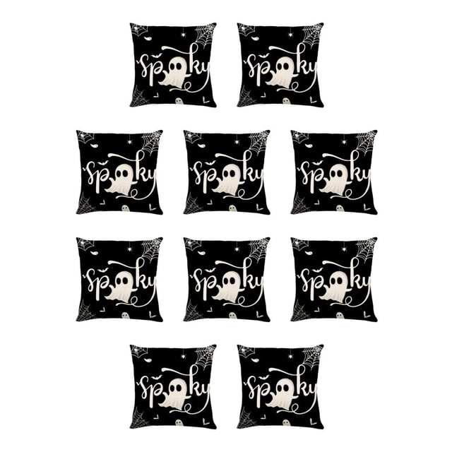 Billuyoard Fundas de cojines transpirables para nuevas decoraciones de Halloween funda de cojín de Halloween resistente a las arrugas JYM328-2 JYM328-2 10Conjunto