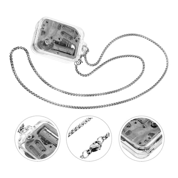 KALLORY Creative Music Box Necklace for Women, Fashionable Alloy Pendant Jewelry, Perfect Gift for Various Occasions