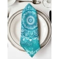 thumbnail image 2 of nqOlkjepod Teal Boho Cloth Napkins Set of 8 Reusable Dinner Napkins, Vintage Ethnic Tribe Abstract Art Cocktail Napkin Washable Table Napkins for Wedding/Holiday Party/Baby Shower 20"x20", 2 of 8