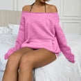thumbnail image 6 of Womens Off Shoulder Sweatshirt Long Sleeve Basic Pullover Tops with Pocket 2026 Fall Fashion Oversized Sweatshirts Pink M, 6 of 6