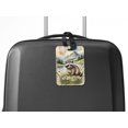 thumbnail image 5 of WIRESTER 2pcs Set PU Leather Luggage Tags Privacy Label Flap for Travel Suitcase Baggage - Watercolor Smiling Raccoon With Meadow Daisies, 5 of 7