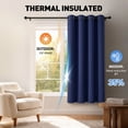 thumbnail image 2 of Blue Blackout Curtains 52 x 72 inch, Thermal Insulated Grommet Black Curtains Set of 2, Noise Reduce Room Darkening Drapes for Bedroom, Living Room, Privacy Protection & Energy Saving, 2 of 7