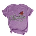 thumbnail image 5 of Frostluinai Christmas Rhinestone Tee Shirts Women Crew Neck Xmas Party Shirt Funny Letter Print Short Sleeve Tshirts S-XXL, 5 of 7