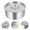 thumbnail image 2 of ColoMX Cuenco de acero inoxidable de 1 pieza, soporte para postre, recipiente para alimentos, cuenco grande con tapa, 2 of 7