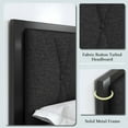 thumbnail image 4 of Feonase Twin Size Metal Bed Frame with Fabric Button Tufted Headboard,Heavy Duty Metal Slats, Dark Grey, 4 of 10
