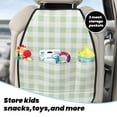 thumbnail image 4 of Green Checkboard Mats Back Seat Protectors, Car Seat Protector Vehicle Organizers Waterproof Cover Back Seat Cover for Kids with 3 Storage Pockets 2 Pack, 4 of 5