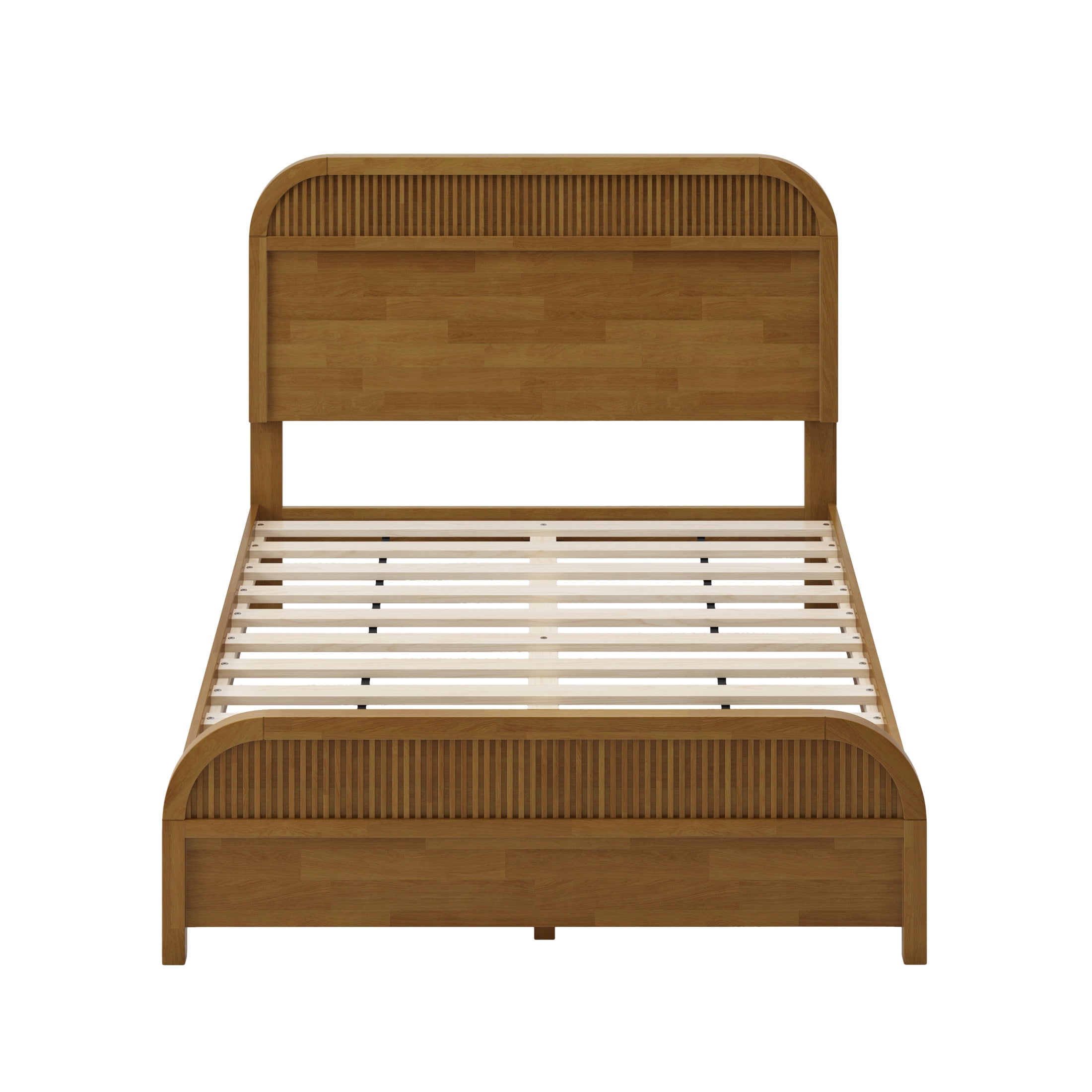 Christopher Knight Home Modern Queen Size Wooden Platform Bed Frame with Headboard, Blonde Oak Finish