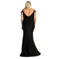 thumbnail image 2 of Womens Black Formal Evening Prom Long V Neck Cold Shoulder Bodycon Plus Size Dress, 2 of 5