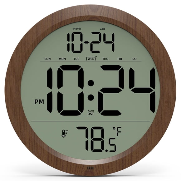 Reloj de pared digital XUANZIT con fecha, temperatura y horario de verano automático