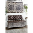 thumbnail image 3 of DecMode Wood Storage Bench with Tufted Faux Leather Seat and Back, Brown, 3 of 15