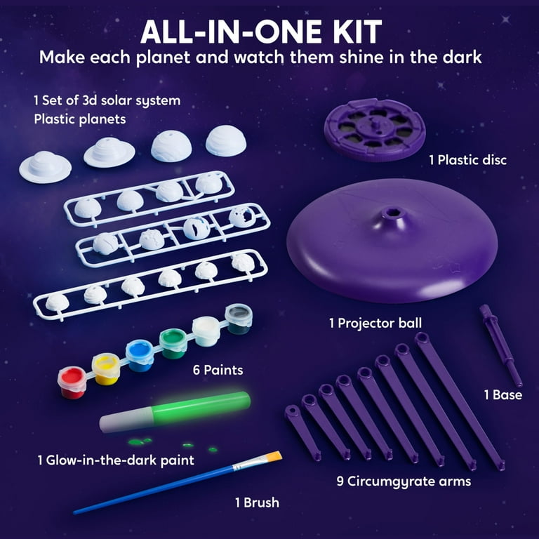 KLEVER KITS Solar System Kit, Planetarium Projector, 8 Planets DIY