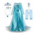 thumbnail image 3 of Disfraz de princesa para niña, disfraz de Elsa con lentejuelas, fantasía, para niños, cosplay, ropa en capas, vestido de reina de las nieves para Halloween, 3 of 5