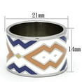 thumbnail image 2 of Luxe Jewelry Designs High Polished Zig Zag Design Stainless Steel Women's Ring with Multi Color, 2 of 4