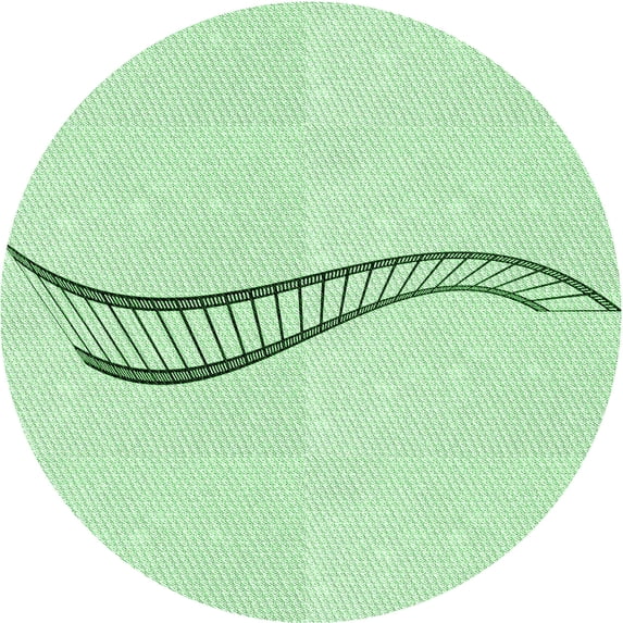 Ahgly Company Indoor Round Patterned Mint Green Area Rugs, 8' Round