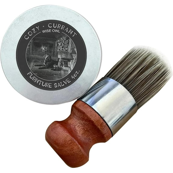 Rungungde Wise Owl Furniture Salve - 4oz Wise Owl Furniture Salve for Leather, Furniture Salve/Leather Salve with Boar Bristle Brush for Home