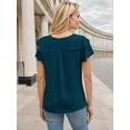 thumbnail image 3 of Weardear Women Dressy Casual Tops Business Work Blouses Summer Short Sleeve Crew Neck Shirts, 3 of 6