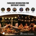 thumbnail image 6 of VEVOR LED Outdoor String Lights, 100FT, 2700K Dimmable Outside Patio Lights with 50 G40 Shatterproof Bulbs E12 Socket Base, Waterproof Hanging Lights for Porch Backyard Garden Balcony Party Decor, 6 of 9