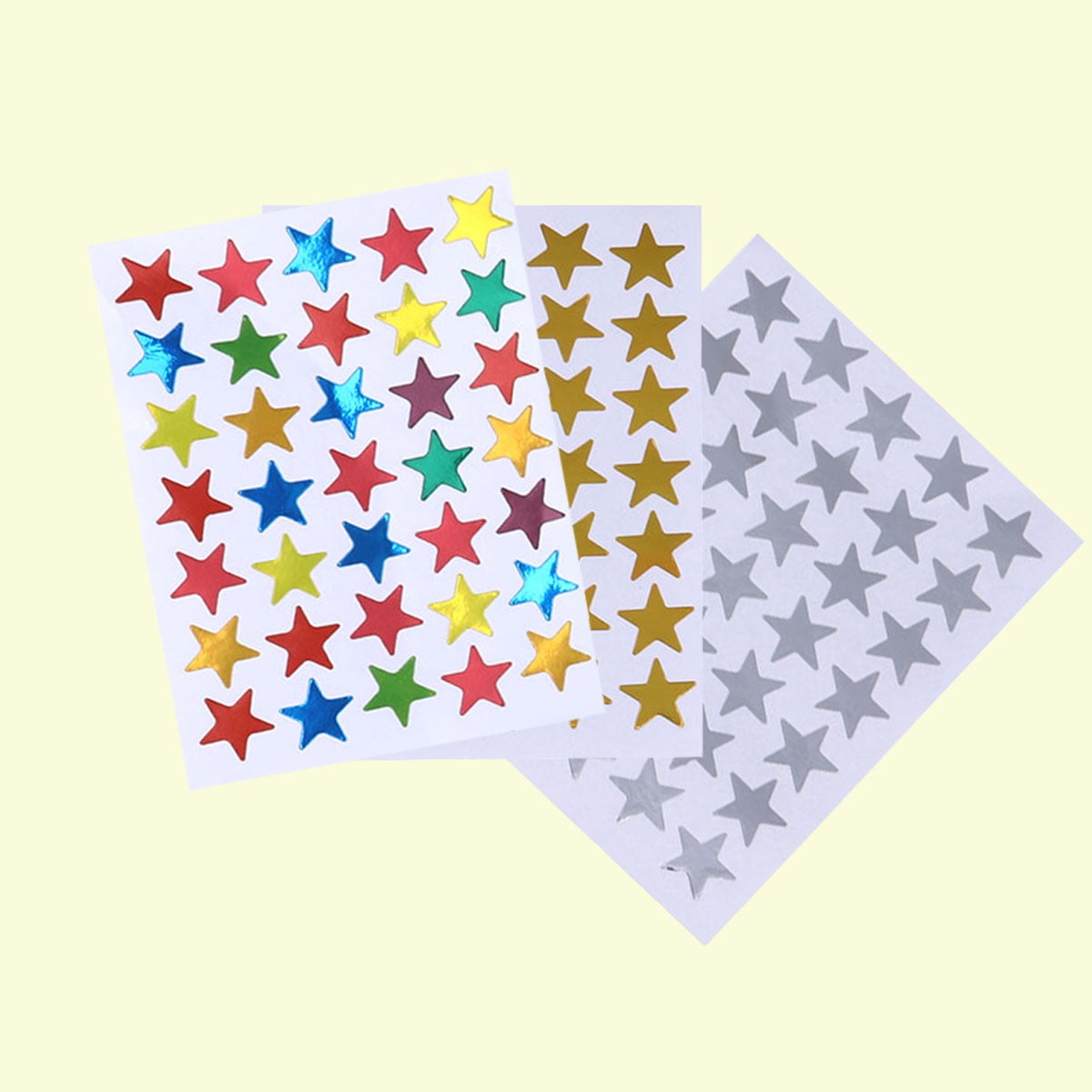 GLITTER SPARKLE Star Peel and Stick Self Adhesive Stickers Medium 