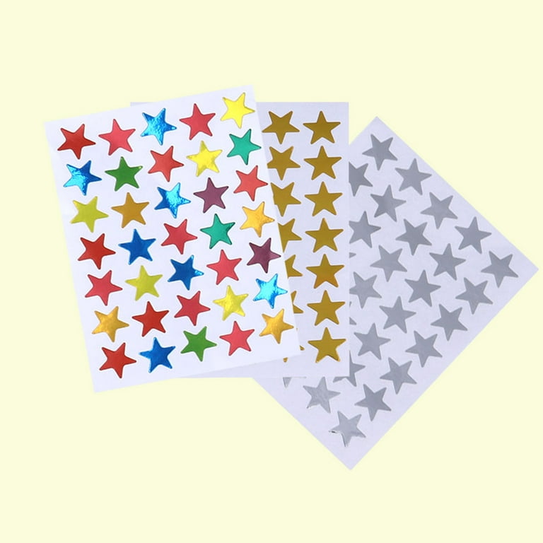 30 Sheets Count Star Stickers Gold Silver Colorful Self-Adhesive Stickers Stars, Size: 10