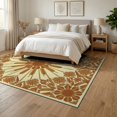 thumbnail image 3 of ODIKA 6'x9' Washable Area Rug Orange Decorative Mid Century Radiating Sunburst Tufted Bathroom for Family Room, Living Mater Bedroom, Non-Slip, Easy Care, 3 of 7