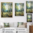 thumbnail image 4 of Designart "Forest Silent Euphony Pointillism I" Floral Floater Framed Canvas Wall Art, 4 of 7