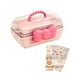 thumbnail image 1 of Caja de almacenamiento multiusos de 3 capas, organizador de accesorios para el cabello para niñas, linda rosa, 1 of 9