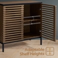 thumbnail image 7 of ARKANTOS Slatted Doors Sideboard Storage Cabinet with 1 Adjustable Shelf, Set of 3, Classic Walnut, 7 of 7