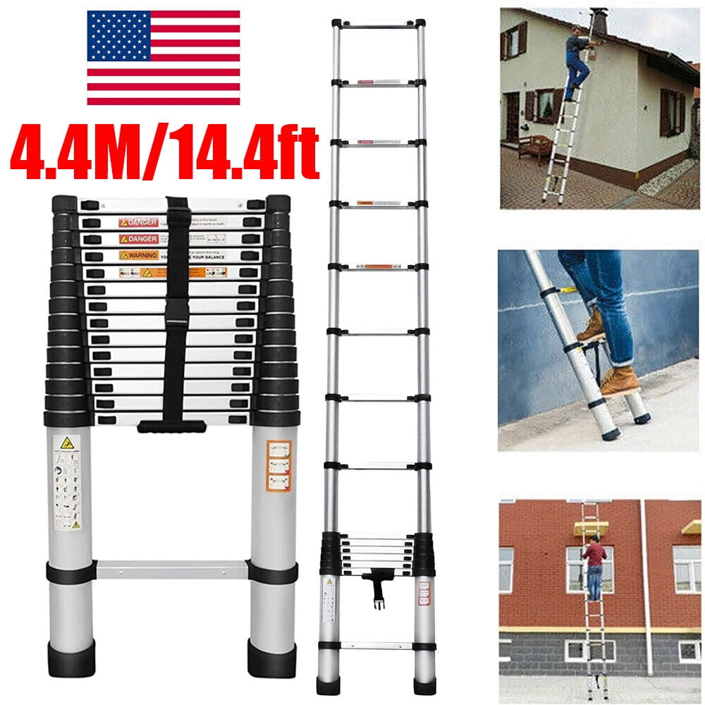 Dayplus 14.4ft Extension Ladder Heavy Duty Aluminum Telescoping Step