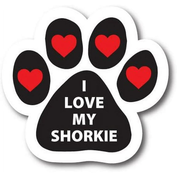 I Love My Shorkie Pawprint Car Paw Print Auto Truck Decal 5"