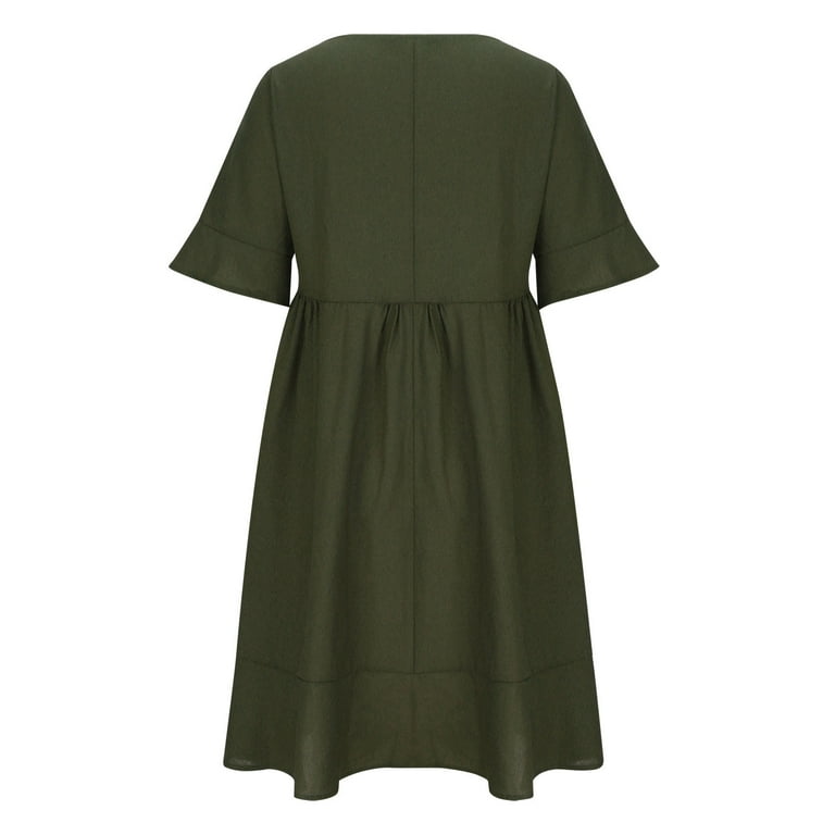 olive green smock dress Olive Smock Dress – The Broken Levee Boutique