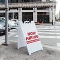 thumbnail image 5 of A-frame Sidewalk Now Hiring Insurance Agents 24" x 36" Double Sided A-Frame Sidewalk Sign, Includes 2 Installed Vinyl Decals | Foldable Portable White Signicade Sandwich Board Signs, 5 of 5