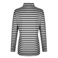 thumbnail image 2 of Jalioing Women's Long Sleeve Cotton T Shirt Casual Striped Mock Neck Shirts Fall Casual Trendy Pullover Tees, 2 of 6