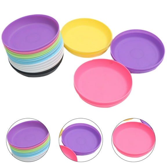 Yuangui 20pcs Succulent Plant Pot Saucer Round Tray Flowerpot Plate (Random Color)