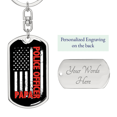 thumbnail image 2 of Police Officer Papa Stainless Steel or 18k Gold Premium Swivel Dog Tag Keychain, 2 of 8