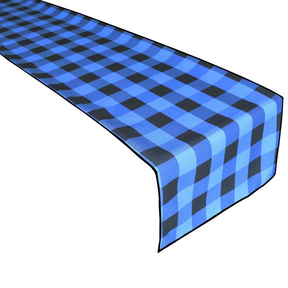 Poplin Table Runner Buffalo Gingham Checkered Black and Blue