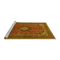 thumbnail image 2 of Ahgly Company Machine Washable Indoor Round Medallion Yellow Traditional Area Rugs, 3' Round, 2 of 4