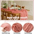 thumbnail image 3 of Lsupdaol 4 Pcs Cheesecloth Gauze Table Runners Boho Wedding Decor Rustic Sheer Runner for Wedding Table Bridal Shower Birthday Party Decorations(Gradient Pink,4 Pcs), 3 of 6
