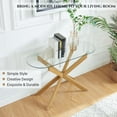 thumbnail image 4 of Gold Glass Oval Console Table, Modern Style Entryway Hallway Narrow Sofa Table, Entrance for Entryway, Living Room, Foyer, Hallway, Office， 45" Lx18 Wx30 H Gold, 4 of 7